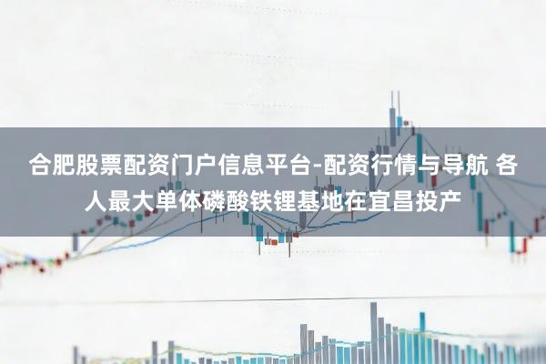 合肥股票配资门户信息平台-配资行情与导航 各人最大单体磷酸铁锂基地在宜昌投产