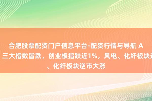 合肥股票配资门户信息平台-配资行情与导航 A股收评：三大指数皆跌，创业板指跌近1%，风电、化纤板块逆市大涨